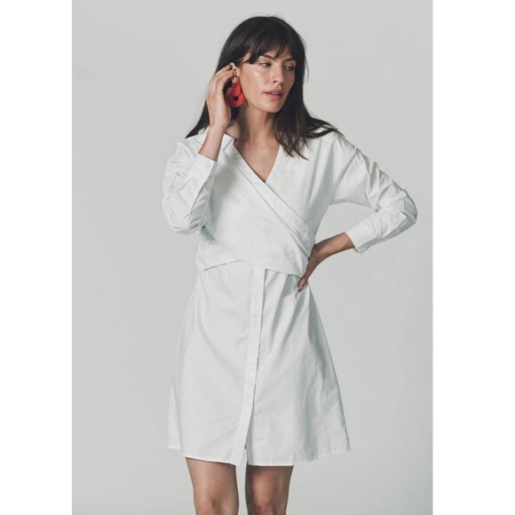 Anthropologie Hackney Shirt Dress Mini Midi Coastal Beach Quiet Luxury Old Money - Picture 1 of 11